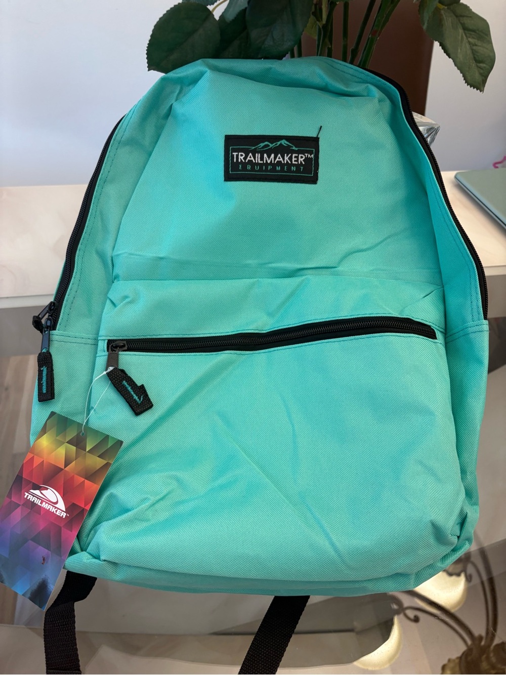 Trailmaker Equipment Green Backpack Adjustable, Zipper Bag, Pocket, Double Strap